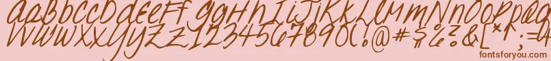 DJB Oh, Suzannah-Schriftart – Braune Schriften auf rosa Hintergrund