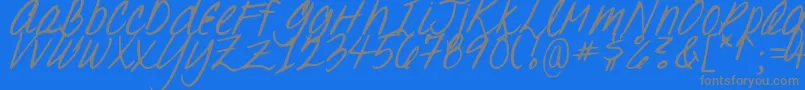 DJB Oh, Suzannah Font – Gray Fonts on Blue Background