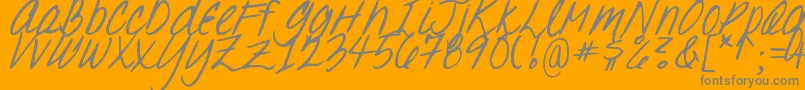 DJB Oh, Suzannah Font – Gray Fonts on Orange Background