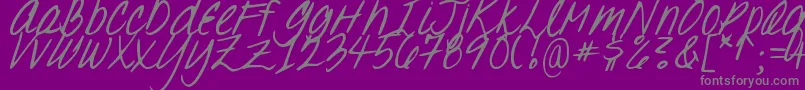 DJB Oh, Suzannah Font – Gray Fonts on Purple Background