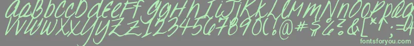 DJB Oh, Suzannah Font – Green Fonts on Gray Background