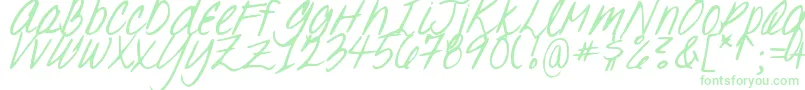 DJB Oh, Suzannah Font – Green Fonts on White Background