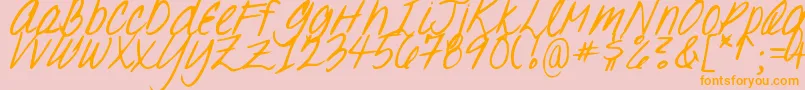 DJB Oh, Suzannah Font – Orange Fonts on Pink Background
