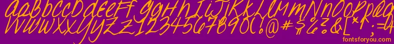 DJB Oh, Suzannah Font – Orange Fonts on Purple Background