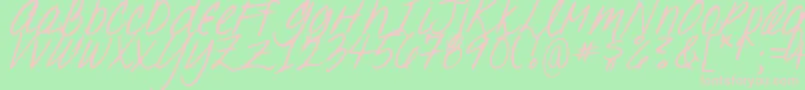 DJB Oh, Suzannah Font – Pink Fonts on Green Background