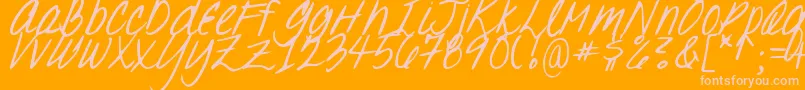 DJB Oh, Suzannah Font – Pink Fonts on Orange Background