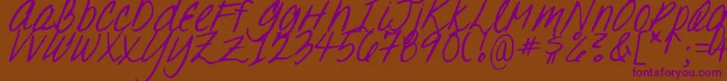 DJB Oh, Suzannah Font – Purple Fonts on Brown Background