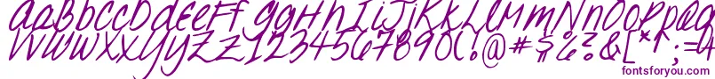 DJB Oh, Suzannah Font – Purple Fonts on White Background