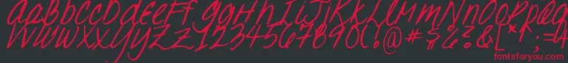 DJB Oh, Suzannah Font – Red Fonts on Black Background