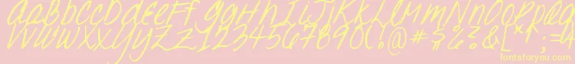 DJB Oh, Suzannah Font – Yellow Fonts on Pink Background