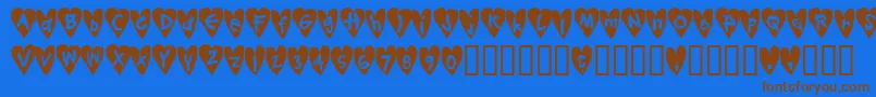 Djellibejbi Font – Brown Fonts on Blue Background