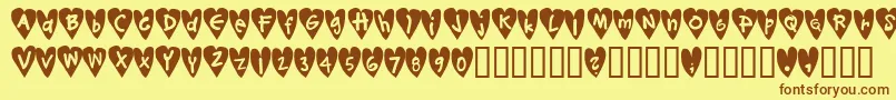 Djellibejbi Font – Brown Fonts on Yellow Background