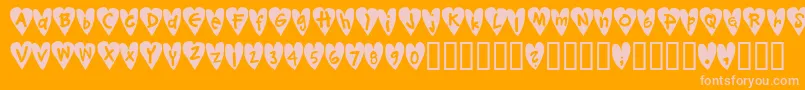 Fonte Djellibejbi – fontes rosa em um fundo laranja