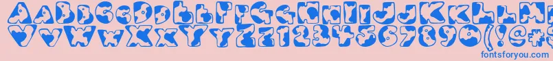 Djmoo Font – Blue Fonts on Pink Background