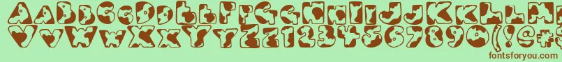 Djmoo Font – Brown Fonts on Green Background