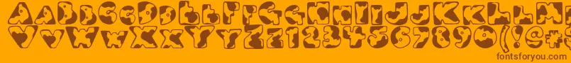 Djmoo Font – Brown Fonts on Orange Background