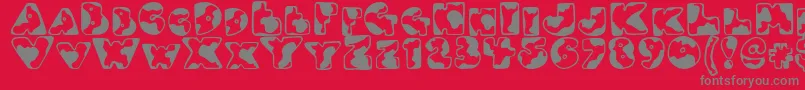 Djmoo Font – Gray Fonts on Red Background