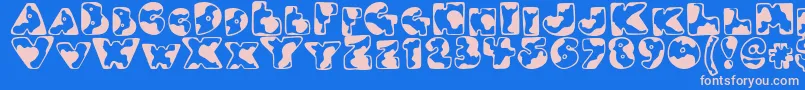 Djmoo Font – Pink Fonts on Blue Background