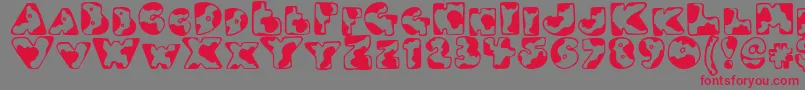 Djmoo Font – Red Fonts on Gray Background