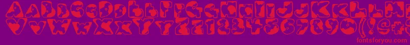 Djmoo Font – Red Fonts on Purple Background