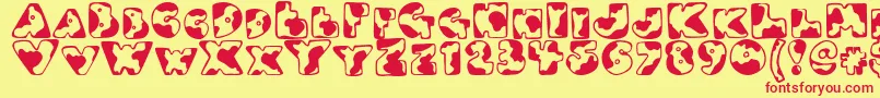 Djmoo Font – Red Fonts on Yellow Background