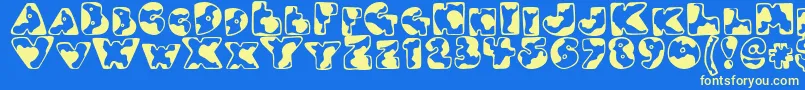 Djmoo Font – Yellow Fonts on Blue Background