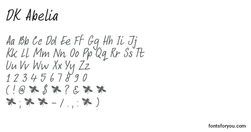 Czcionka DK Abelia – alfabet, cyfry, specjalne znaki
