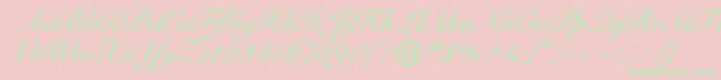 Cygnetround-Schriftart – Grüne Schriften auf rosa Hintergrund