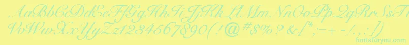 Cygnetround Font – Green Fonts on Yellow Background