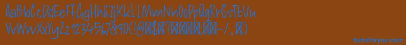 フォントDK Andorra Script – 茶色の背景に青い文字