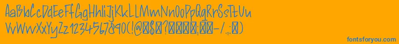 フォントDK Andorra Script – オレンジの背景に青い文字