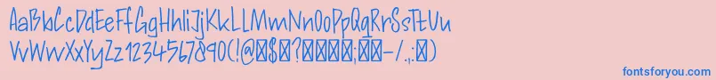 DK Andorra Script Font – Blue Fonts on Pink Background