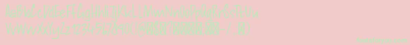 DK Andorra Script-Schriftart – Grüne Schriften auf rosa Hintergrund