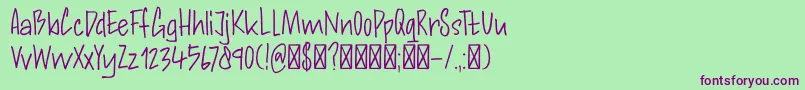 DK Andorra Script Font – Purple Fonts on Green Background