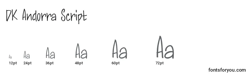 DK Andorra Script Font Sizes