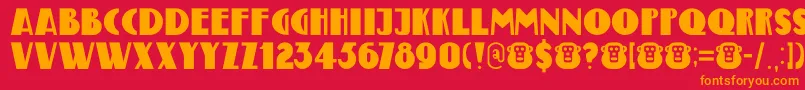 DK Bungehuis Font – Orange Fonts on Red Background