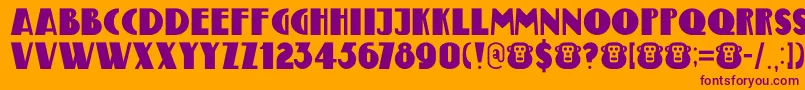 DK Bungehuis Font – Purple Fonts on Orange Background