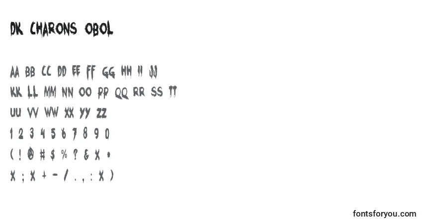 Czcionka DK Charons Obol – alfabet, cyfry, specjalne znaki