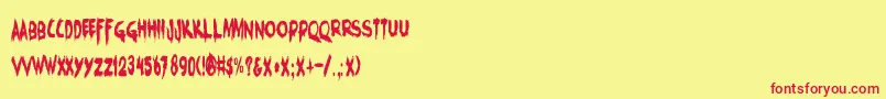 DK Charons Obol Font – Red Fonts on Yellow Background