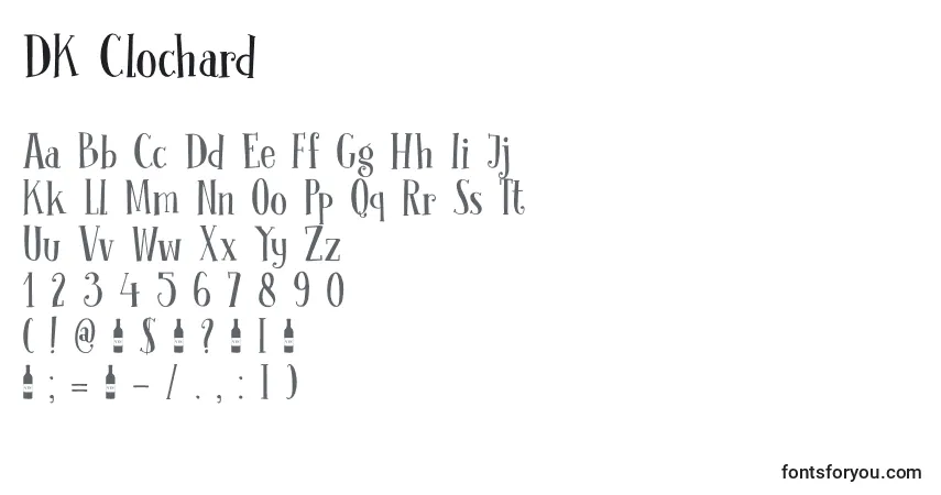 A fonte DK Clochard – alfabeto, números, caracteres especiais