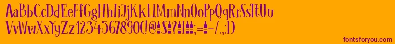 DK Clochard Font – Purple Fonts on Orange Background