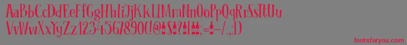 DK Clochard Font – Red Fonts on Gray Background