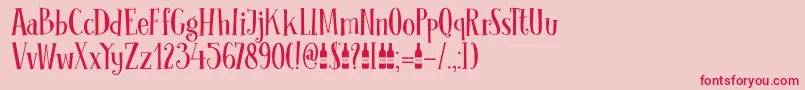 DK Clochard Font – Red Fonts on Pink Background