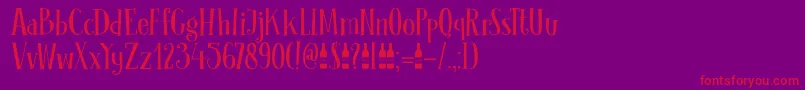 DK Clochard Font – Red Fonts on Purple Background