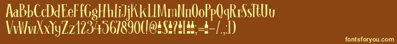 DK Clochard Font – Yellow Fonts on Brown Background