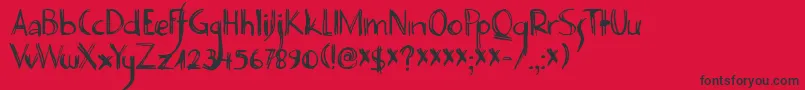 DK Deco Pimp Font – Black Fonts on Red Background