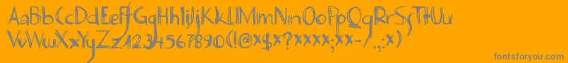 DK Deco Pimp Font – Gray Fonts on Orange Background