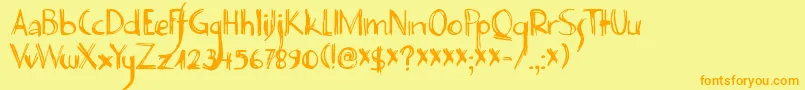 DK Deco Pimp Font – Orange Fonts on Yellow Background