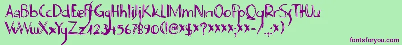 DK Deco Pimp Font – Purple Fonts on Green Background