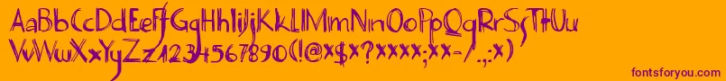 DK Deco Pimp Font – Purple Fonts on Orange Background